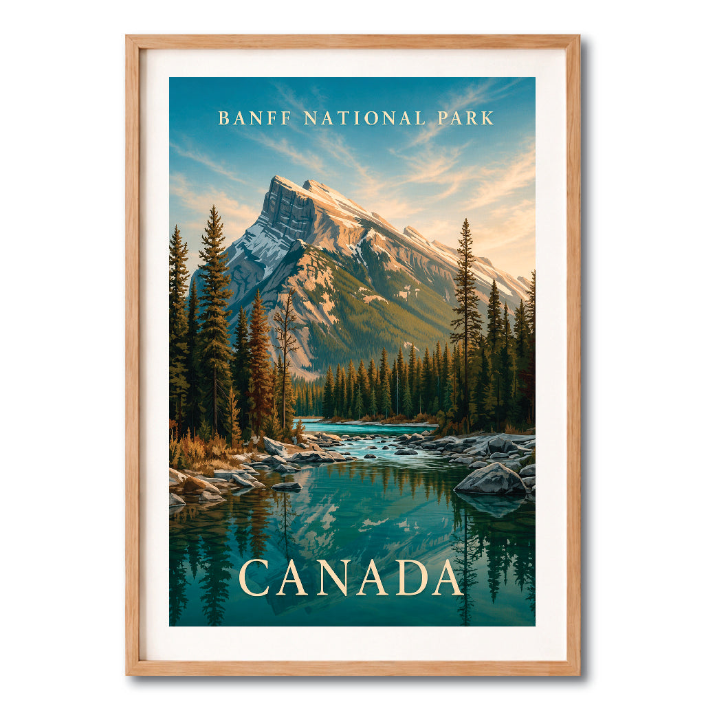Banff National Park Mountain Lake Vintage Wall Art Digital Download