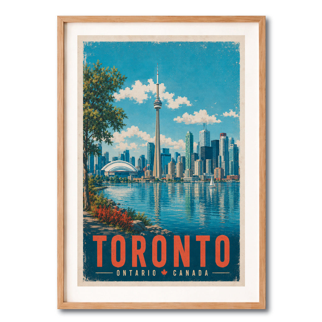 Toronto Skyline Waterfront Vintage Wall Art Digital Download
