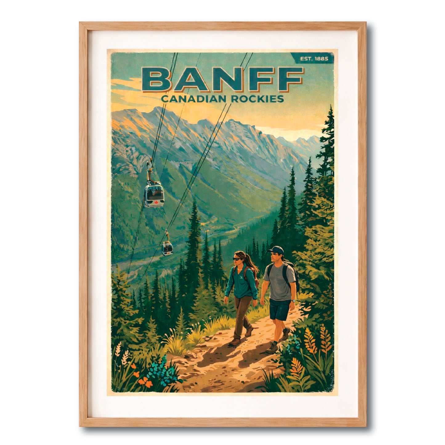 Banff Canadian Rockies Hiking Vintage Wall Art Digital Download