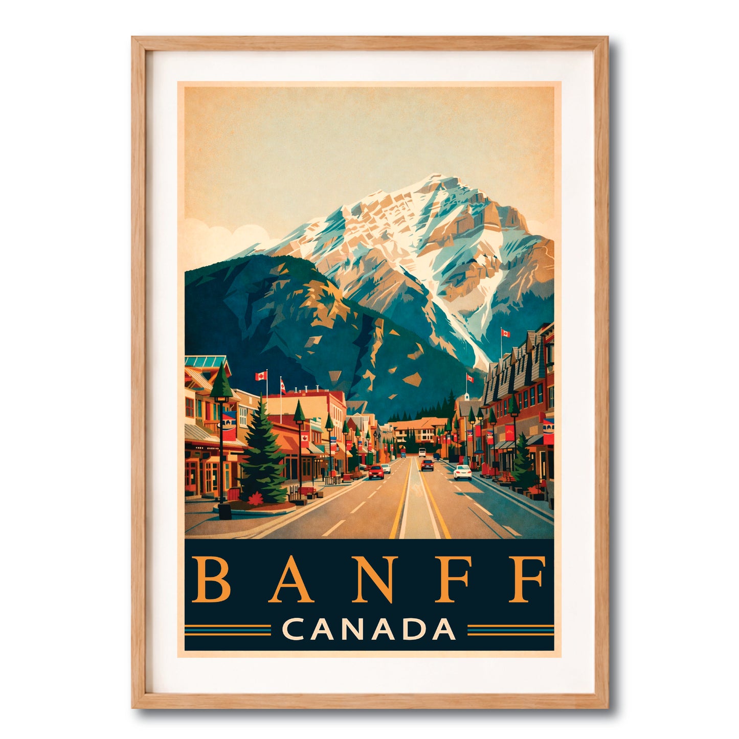 Banff Canada Mountain Town Vintage Wall Art Digital Download
