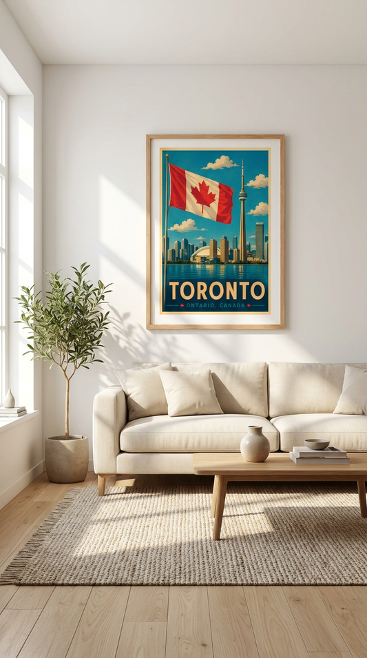 Toronto Flag Waterfront Vintage Wall Art Digital Download