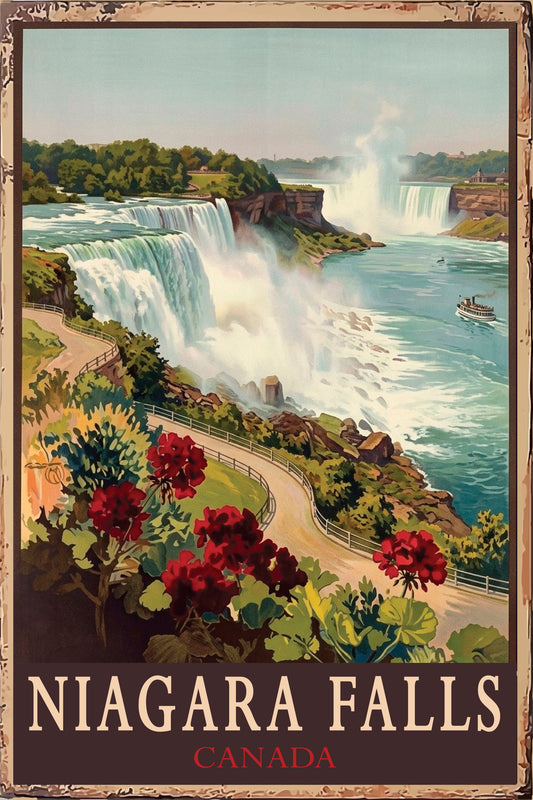 Niagara Falls Canada Scenic Vintage Travel Poster