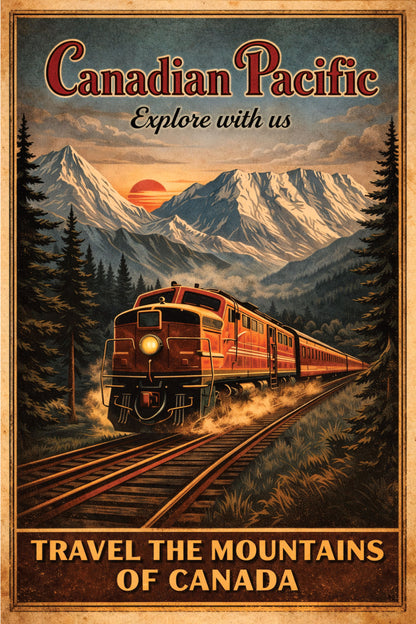Canadian Pacific Railway Vintage Travel Poster