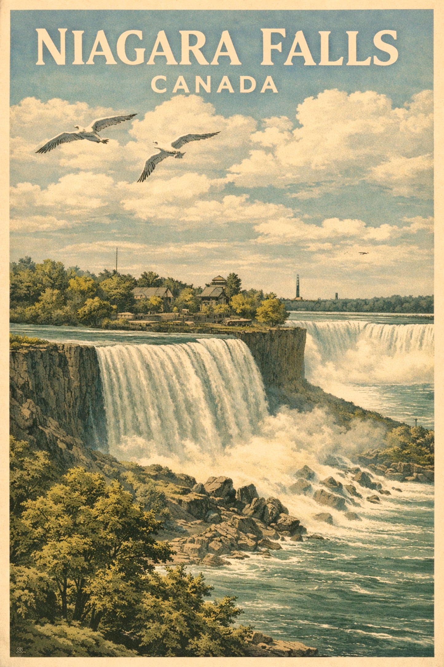 Niagara Falls Canada Classic Vintage Travel Poster