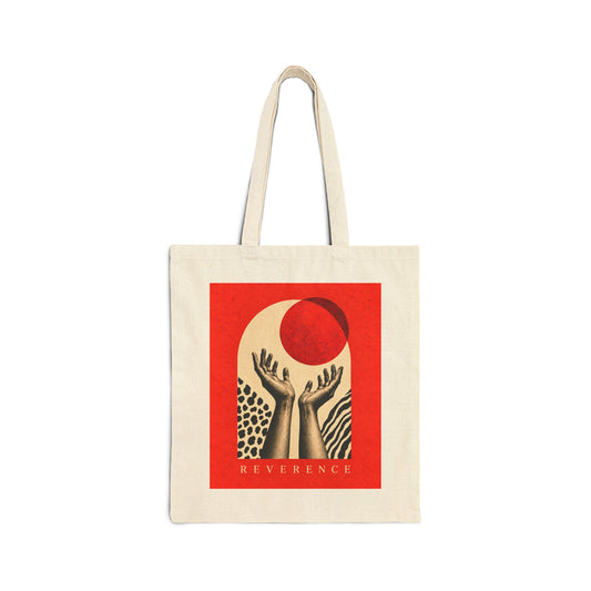 Red Sun Canvas Tote — Natural