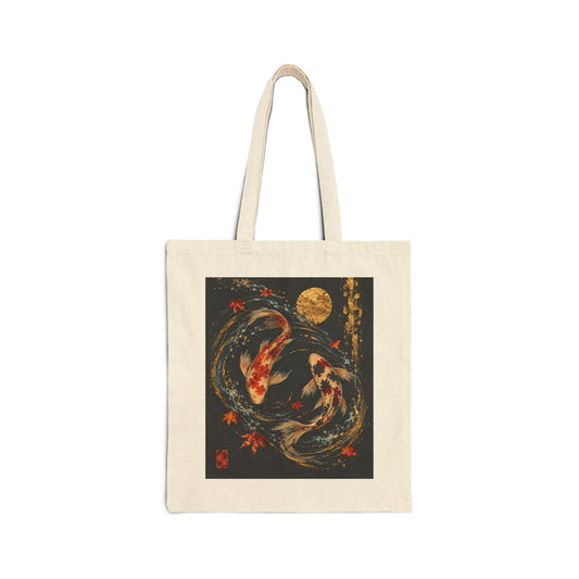 Koi Moon Canvas Tote — Natural