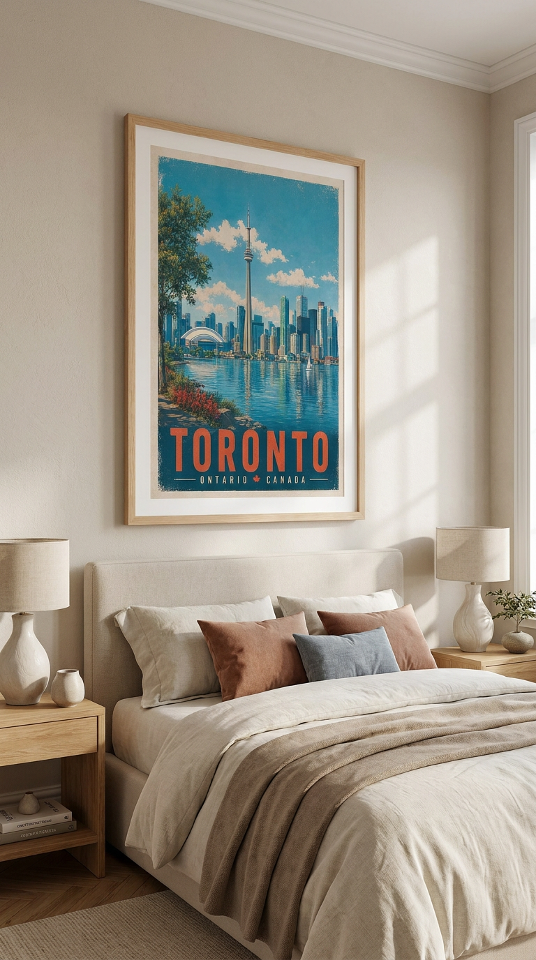 Toronto Skyline Waterfront Vintage Wall Art Digital Download