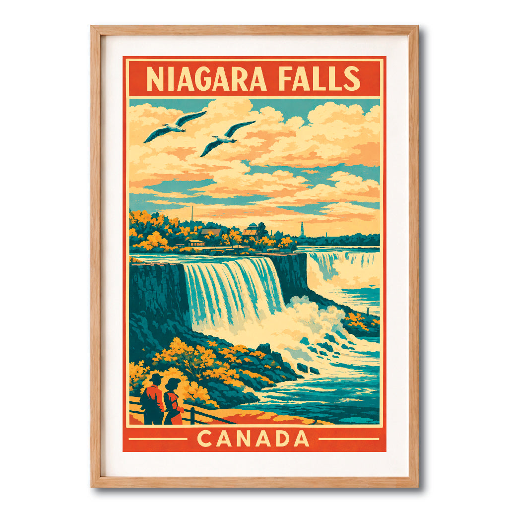 Niagara Falls Canada Waterfall View Vintage Wall Art Digital Download