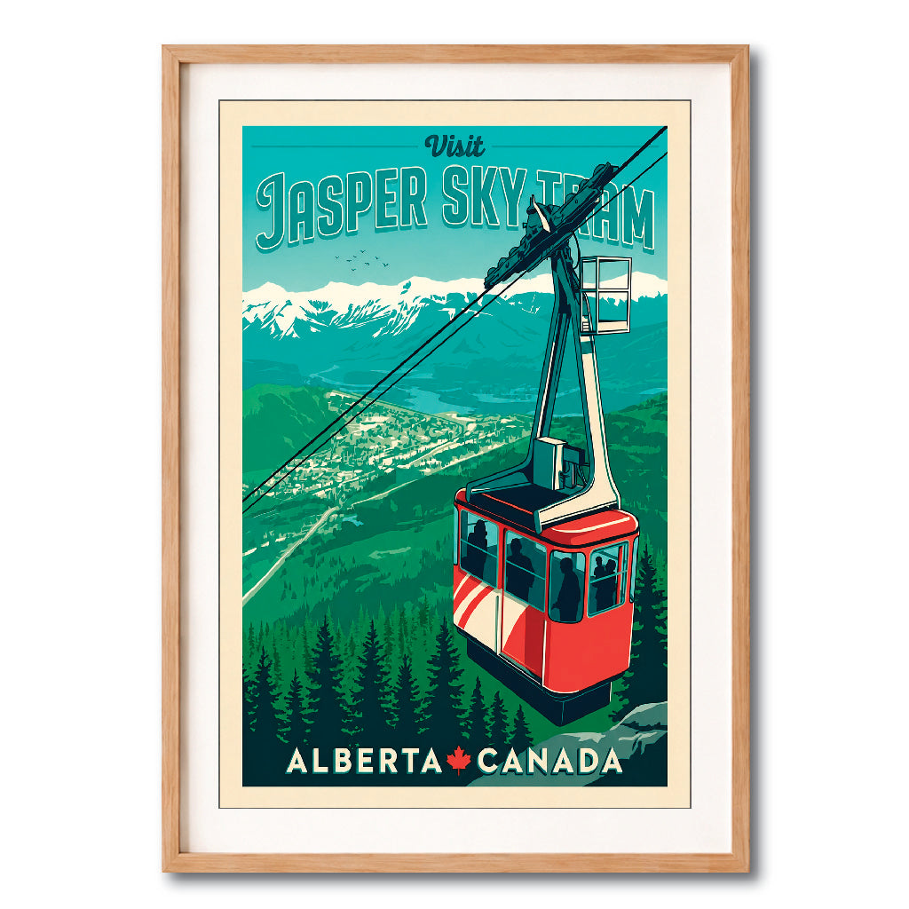 Jasper SkyTram Alberta Vintage Wall Art Digital Download