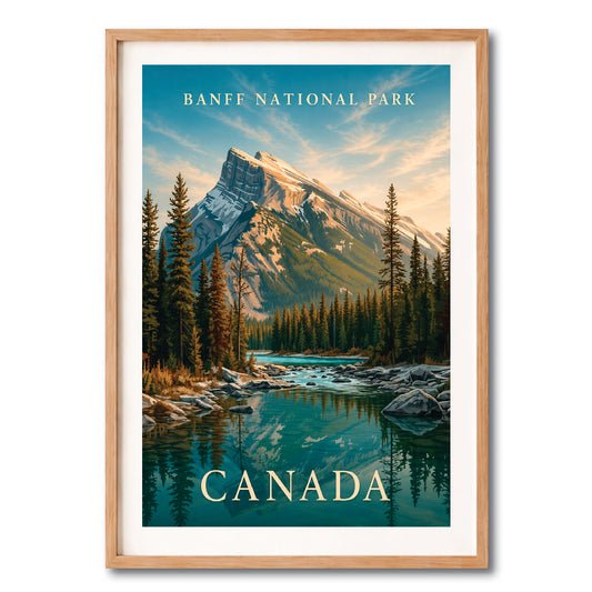 Banff National Park Mountain Lake Vintage Wall Art Digital Download