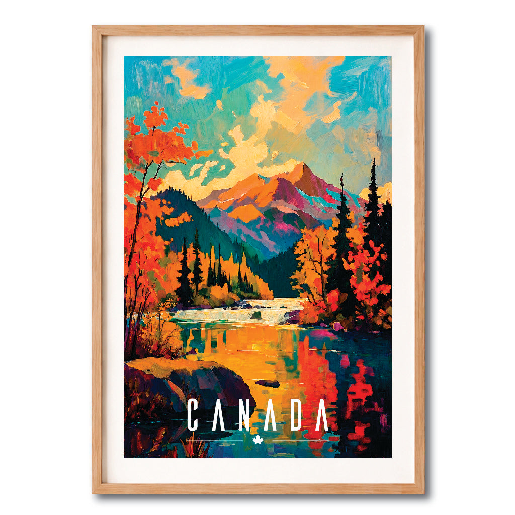 Canada Mountain Lake Vintage Wall Art Digital Download