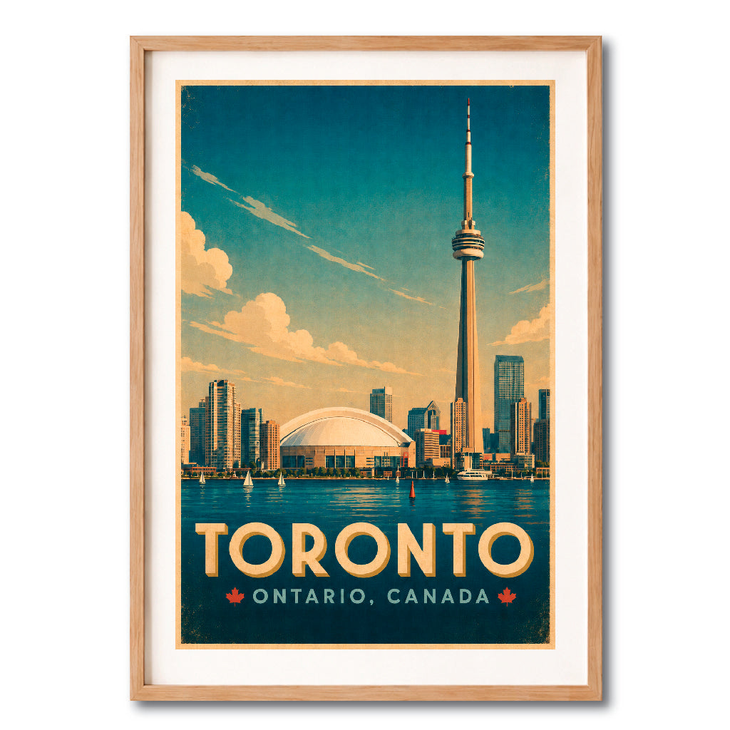 Toronto CN Tower Skyline Vintage Wall Art Digital Download