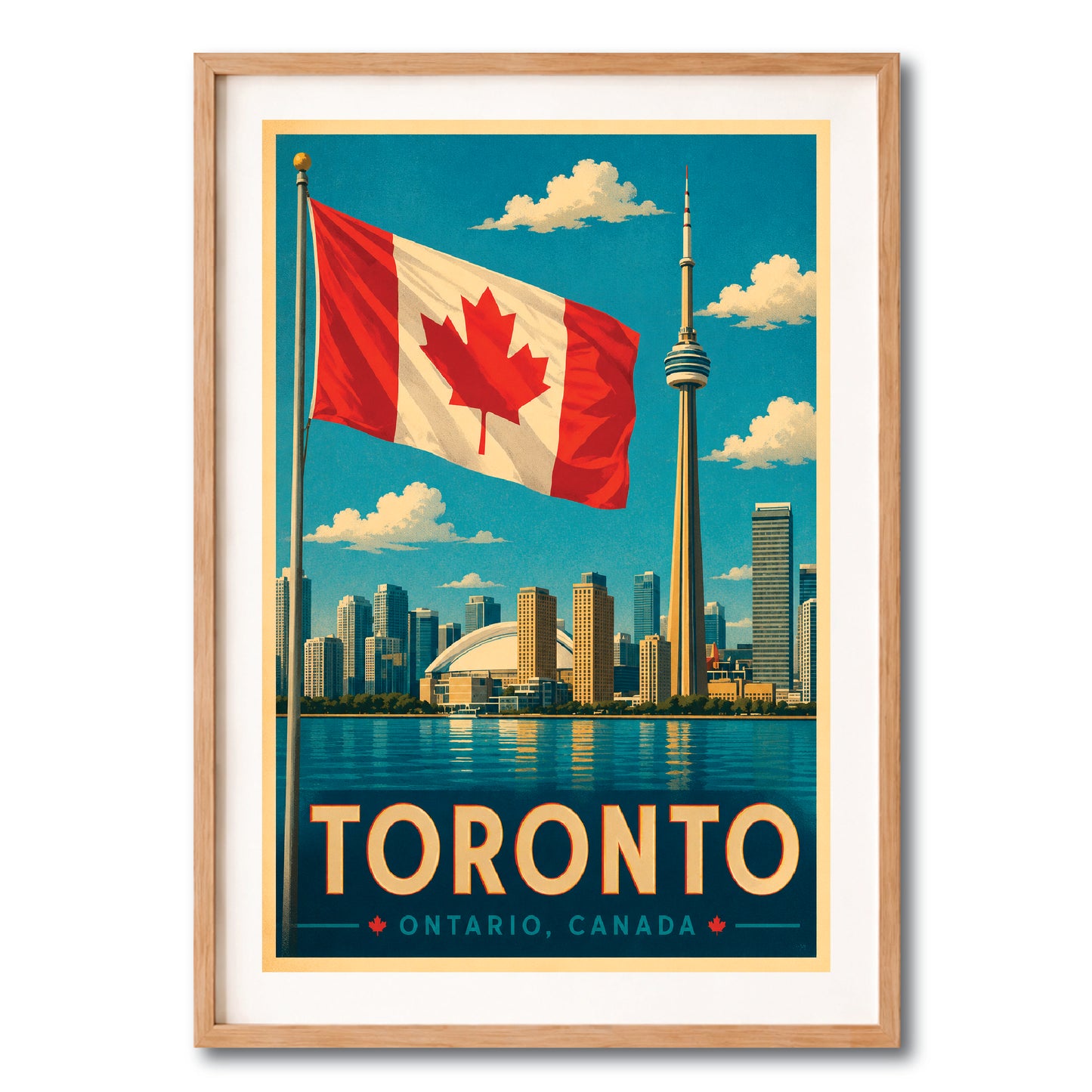 Toronto Flag Waterfront Vintage Wall Art Digital Download