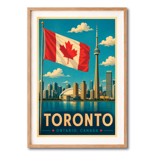 Toronto Flag Waterfront Vintage Wall Art Digital Download