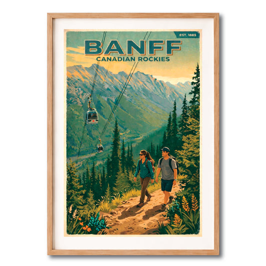 Banff Canadian Rockies Hiking Vintage Wall Art Digital Download