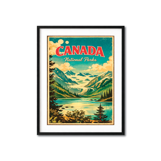 Canada National Parks Poster – Vintage Landscape Wall Art Print