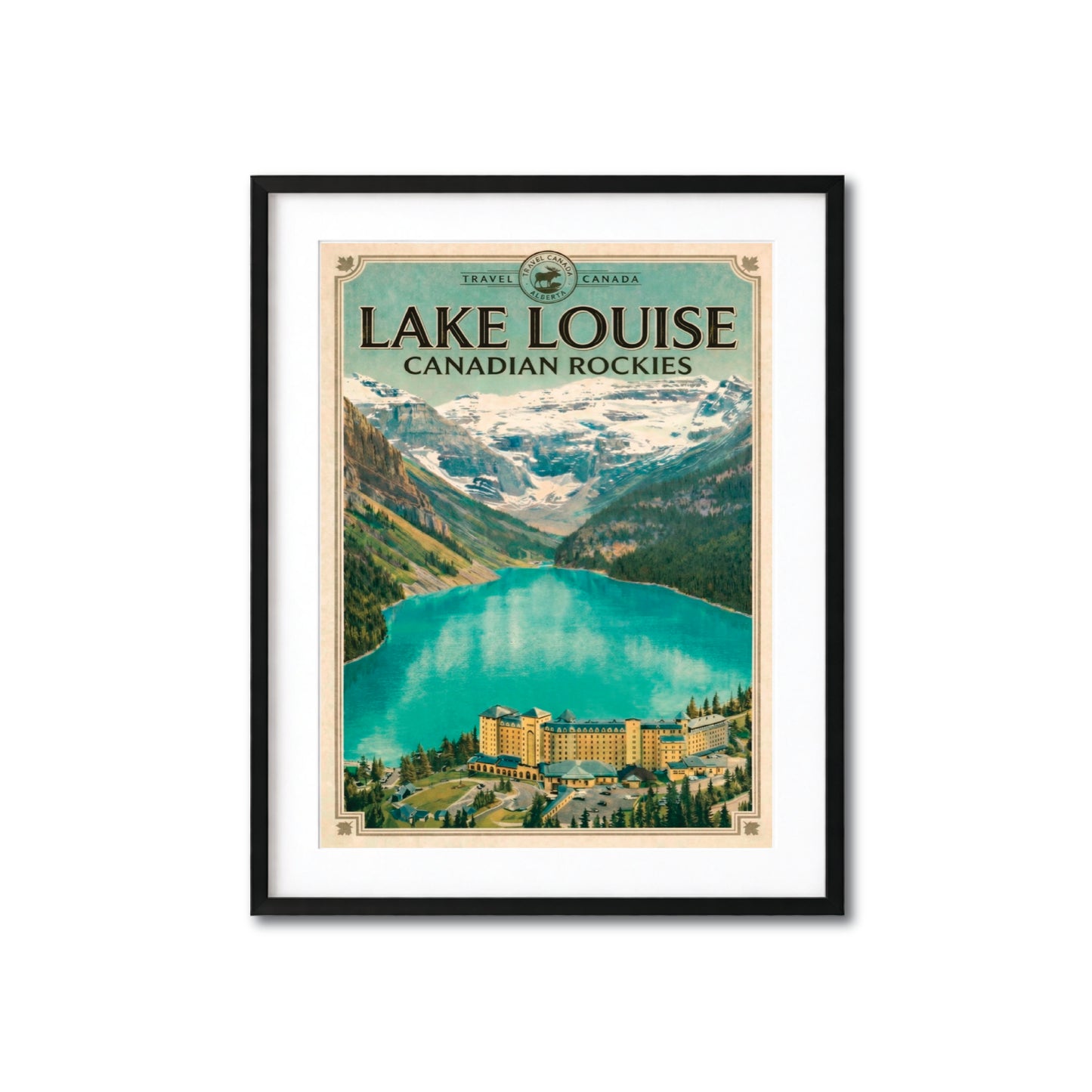 Lake Louise Canadian Rockies Vintage Travel Poster