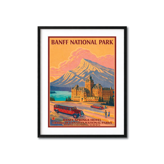 Banff Springs Hotel  Vintage Travel Poster