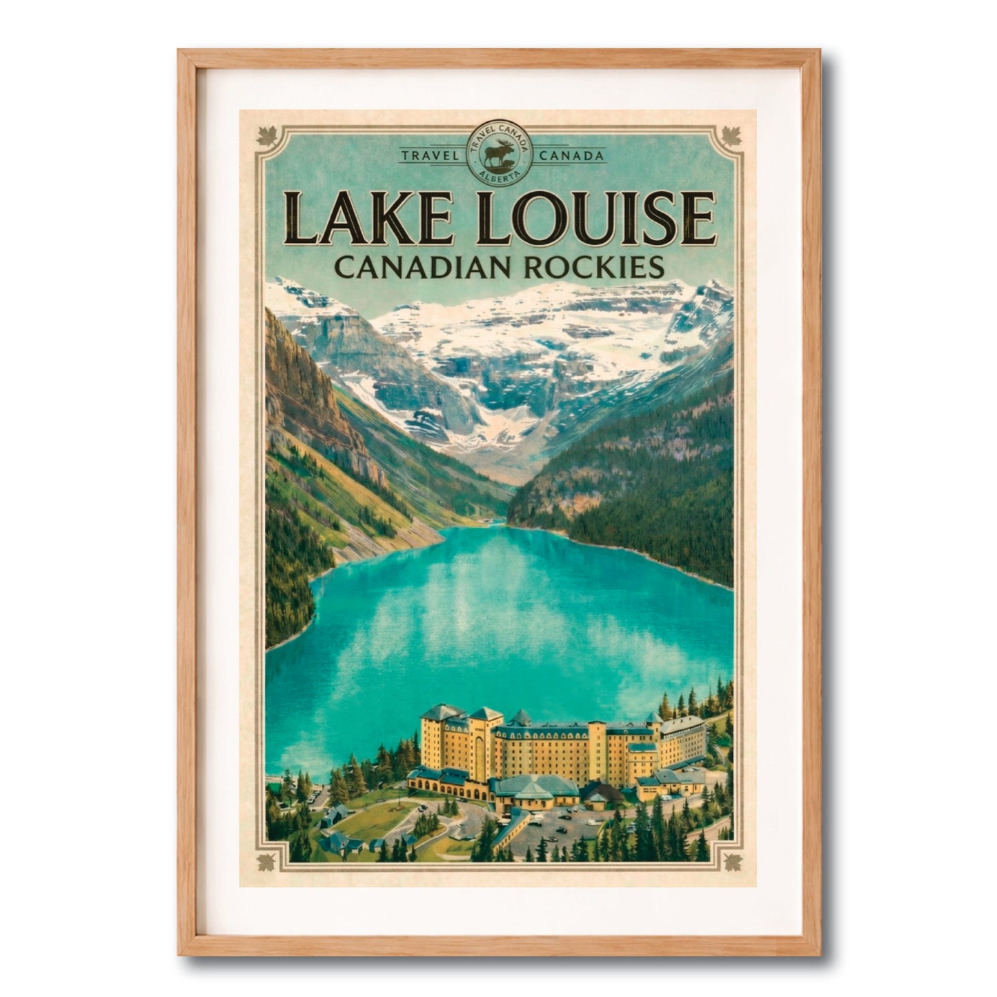 Lake Louise Canadian Rockies Vintage Wall Art Digital Download
