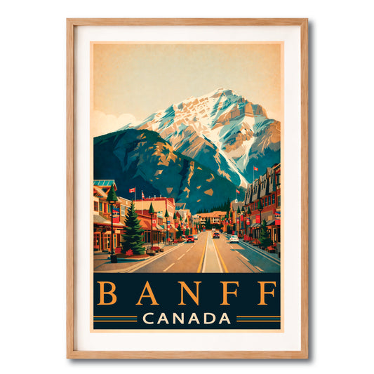 Banff Canada Mountain Town Vintage Wall Art Digital Download