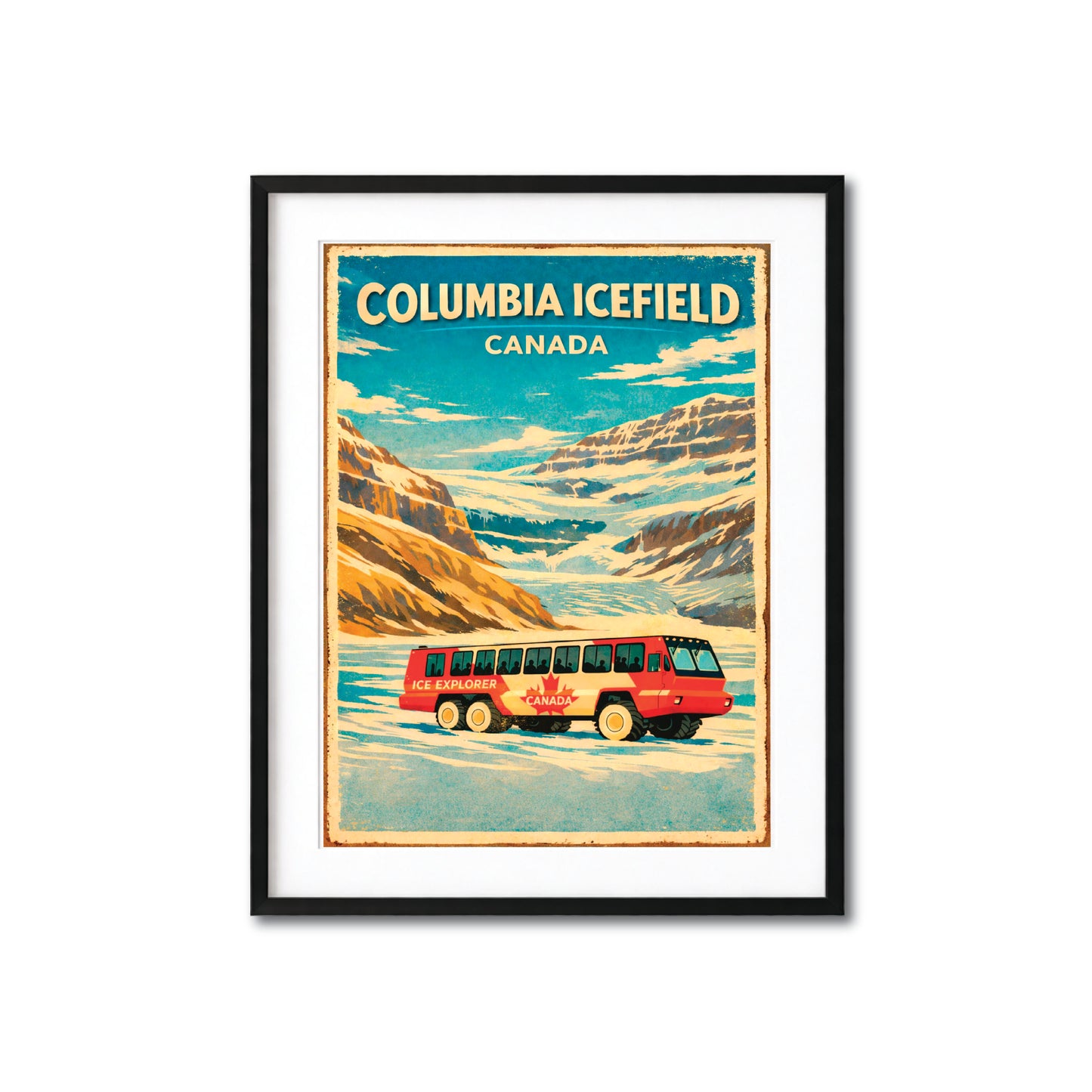Columbia Icefield Canada Vintage Travel Poster