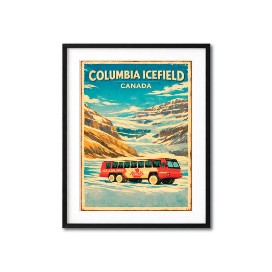 Columbia Icefield Canada Vintage Travel Poster
