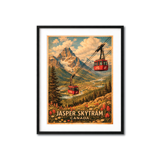 Jasper SkyTram Canada Vintage Travel Poster