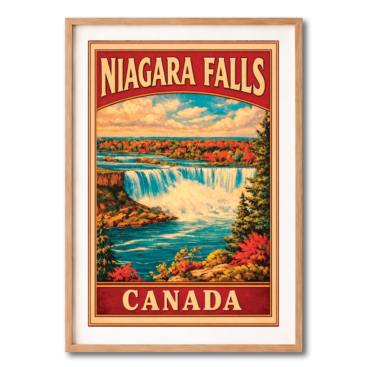 Niagara Falls Canada Autumn Vintage Wall Art Digital Download