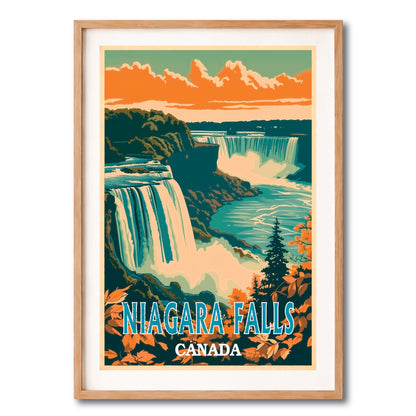 Niagara Falls Canada Retro Style Travel Poster