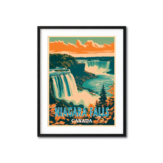 Niagara Falls Canada Retro Style Travel Poster