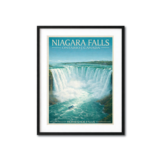 Niagara Falls, Ontario Canada – Horseshoe Falls Vintage Travel Poster