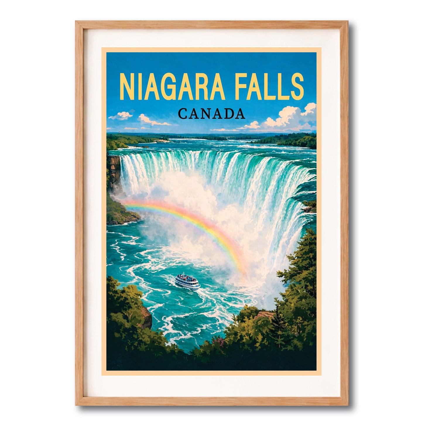 Niagara Falls Canada Rainbow Vintage Wall Art Digital Download