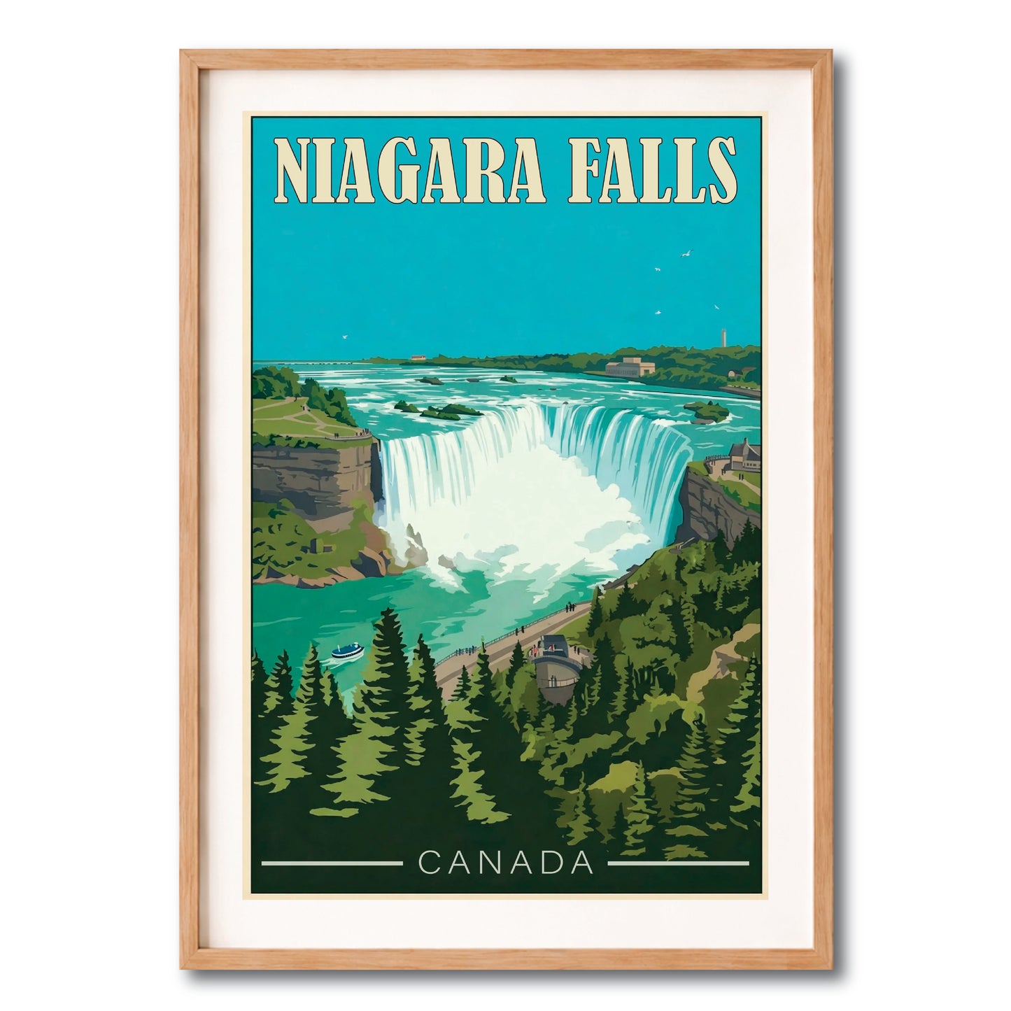 Niagara Falls Canada Overlook Vintage Wall Art Digital Download
