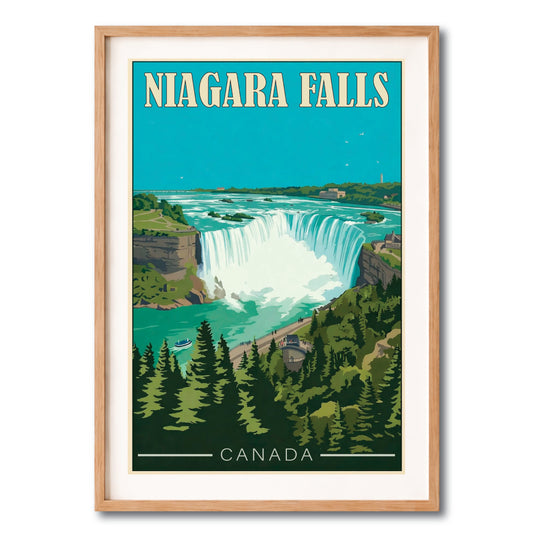 Niagara Falls Canada Overlook Vintage Wall Art Digital Download