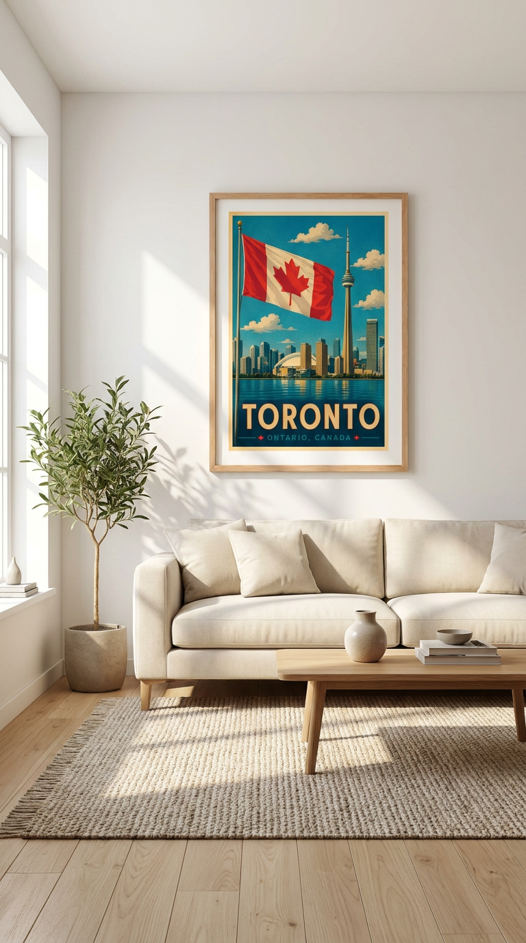Toronto Flag Waterfront Vintage Wall Art Digital Download