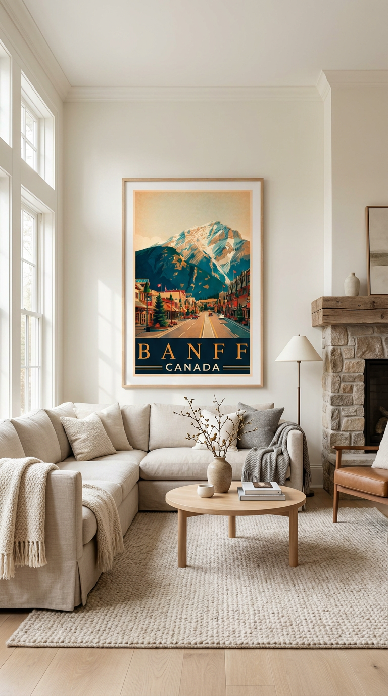 Banff Canada Mountain Town Vintage Wall Art Digital Download