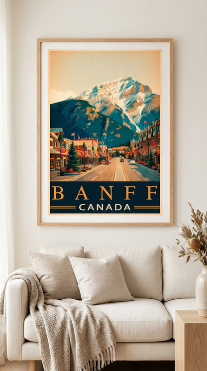 Banff Canada Mountain Town Vintage Wall Art Digital Download