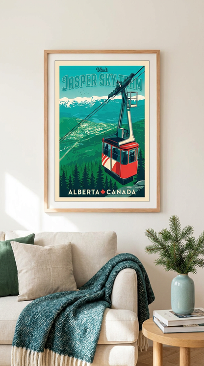 Jasper SkyTram Alberta Vintage Wall Art Digital Download