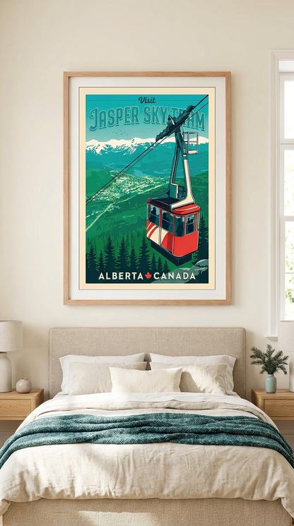 Jasper SkyTram Alberta Vintage Wall Art Digital Download