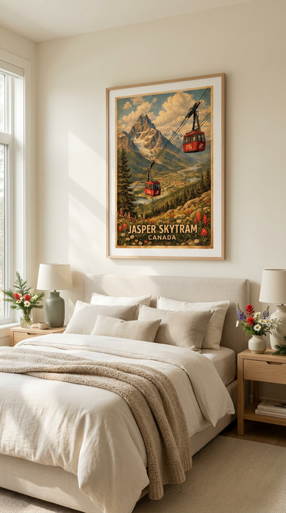 Jasper SkyTram Canadian Rockies Vintage Wall Art Digital Download