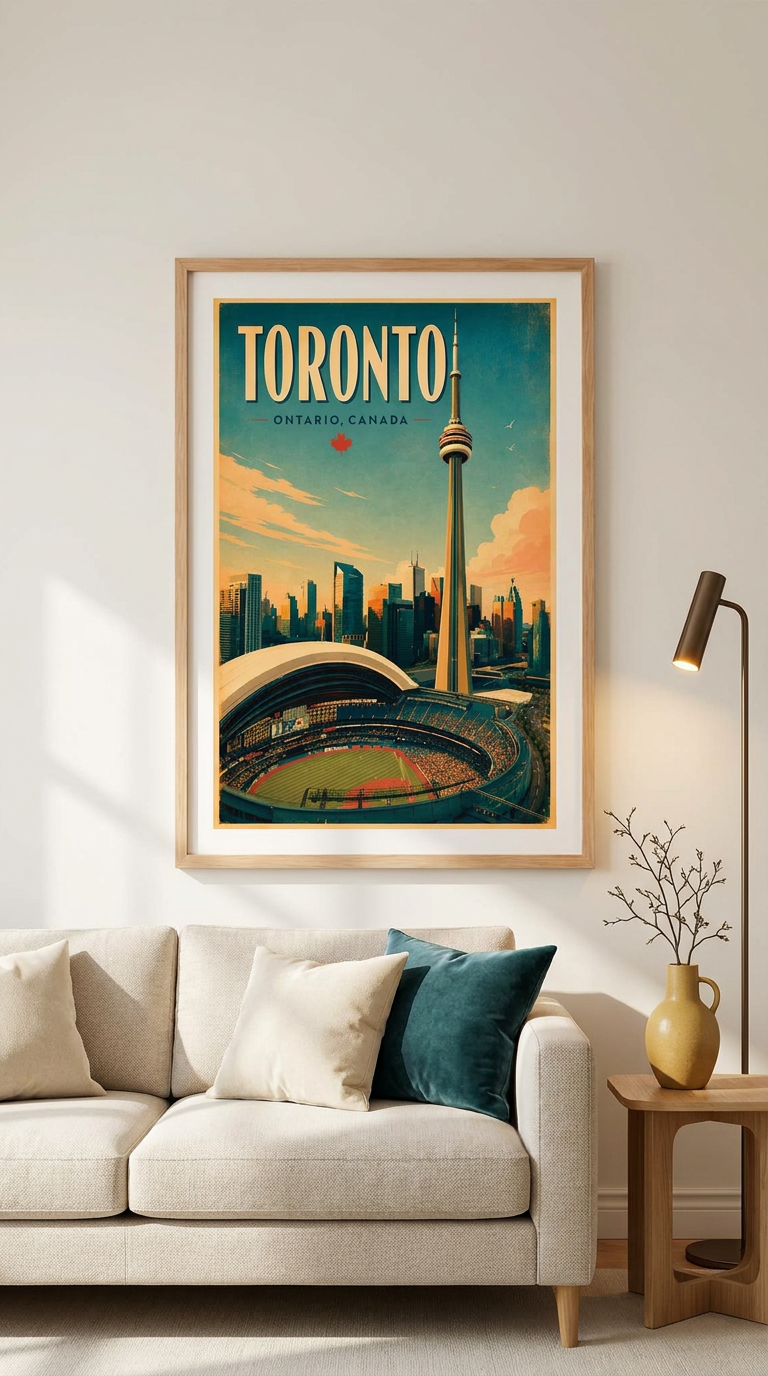Toronto Ontario Skyline Vintage Wall Art Digital Download