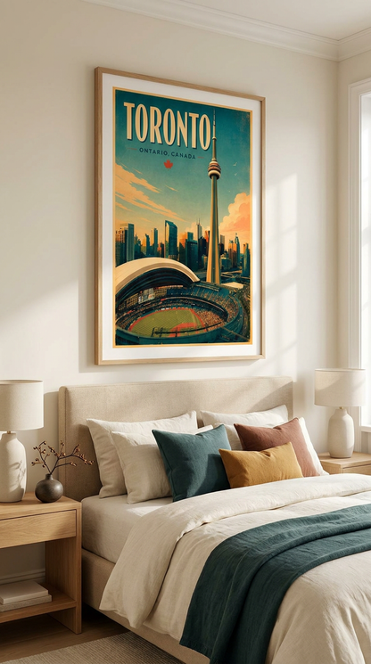 Toronto Ontario Skyline Vintage Wall Art Digital Download