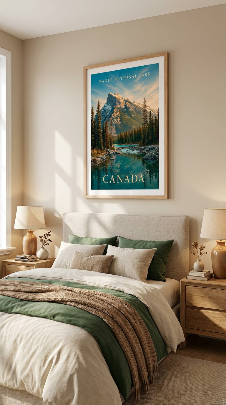 Banff National Park Mountain Lake Vintage Wall Art Digital Download