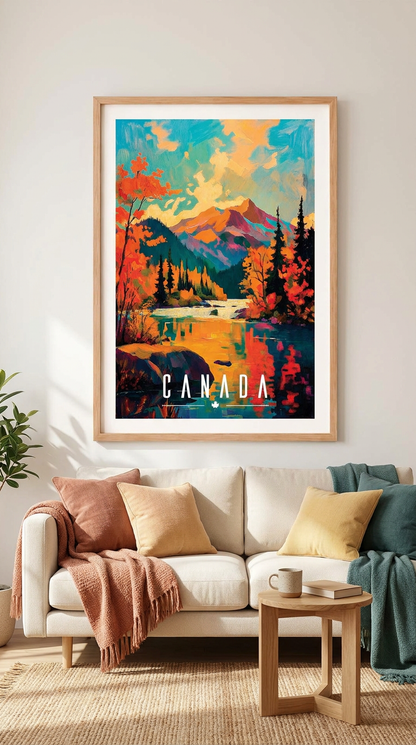 Canada Mountain Lake Vintage Wall Art Digital Download
