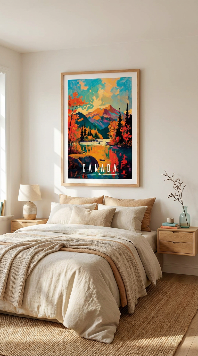 Canada Mountain Lake Vintage Wall Art Digital Download