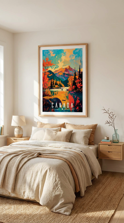 Canada Mountain Lake Vintage Wall Art Digital Download