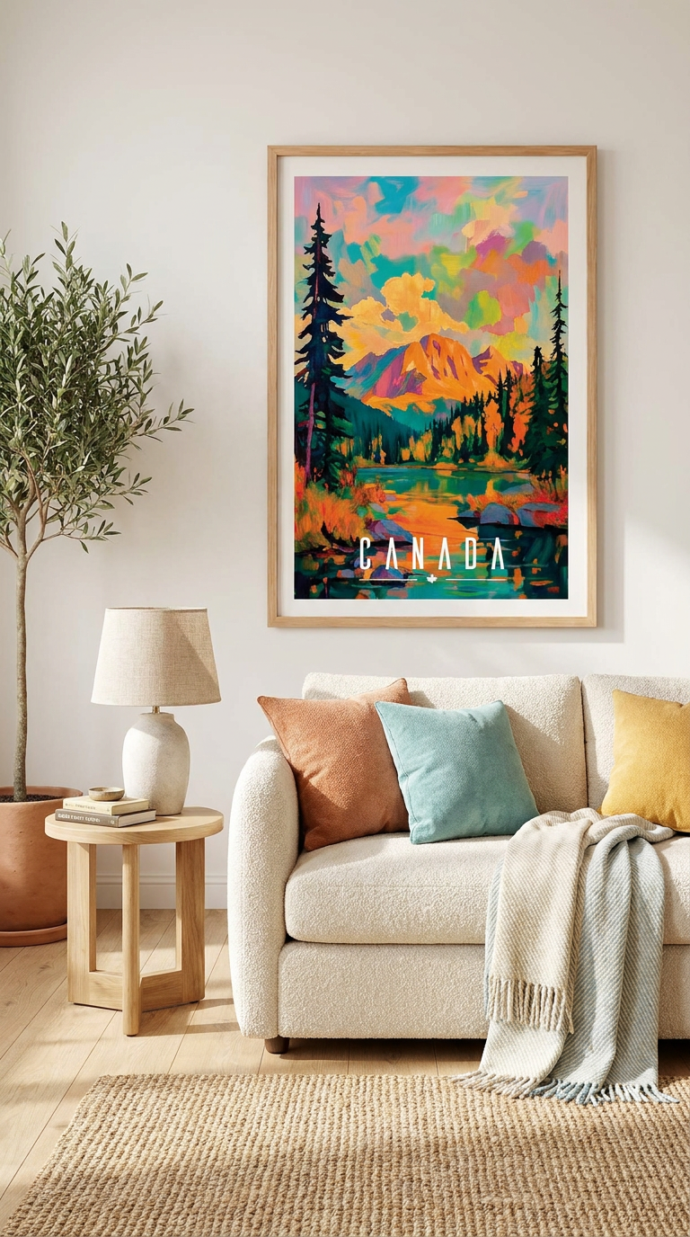 Canada Rocky Mountain Vintage Wall Art Digital Download