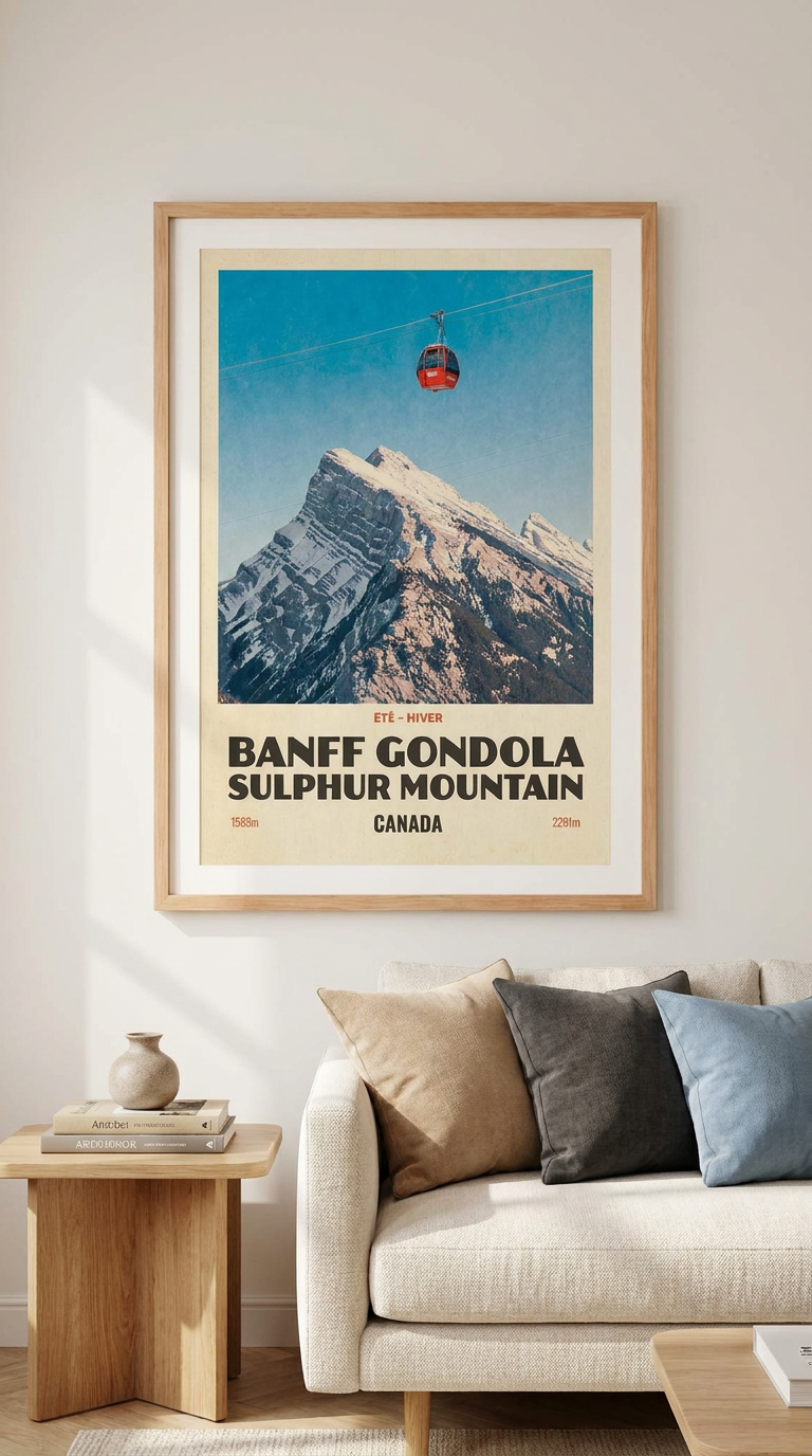 Banff Gondola Sulphur Mountain Vintage Wall Art Digital Download