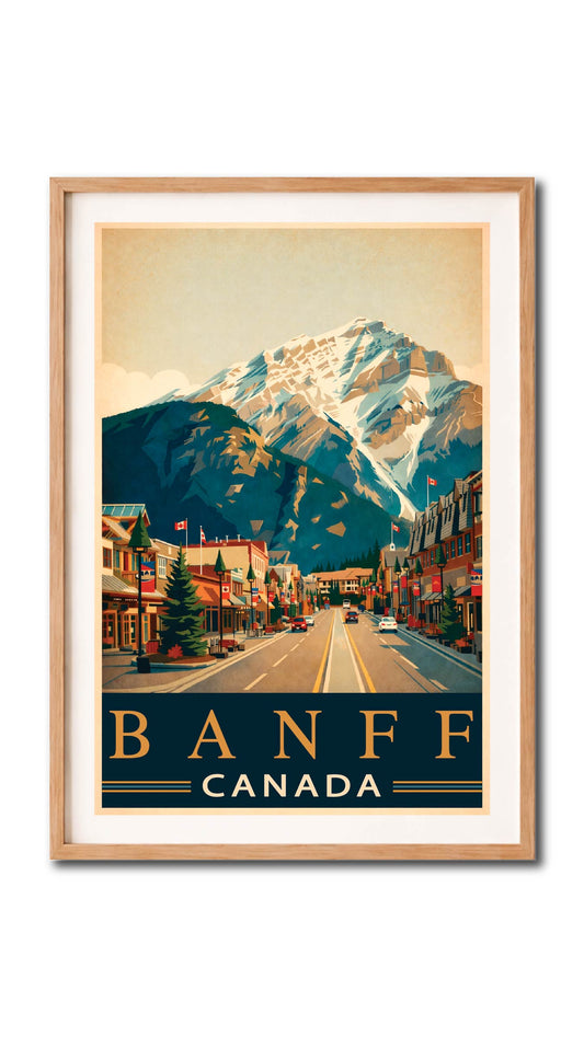 Banff Canada Mountain Town Vintage Wall Art Digital Download
