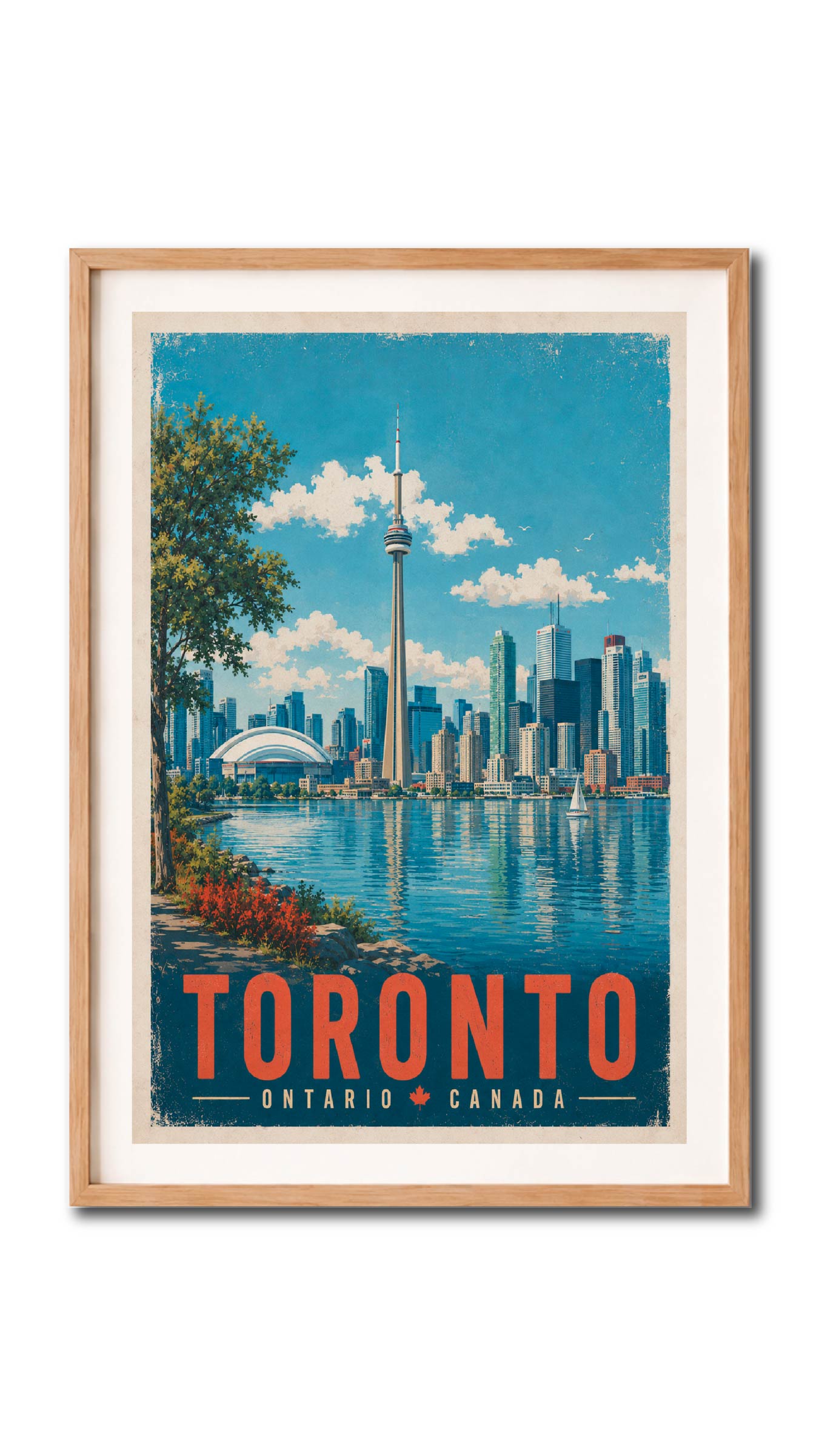 Toronto Skyline Waterfront Vintage Wall Art Digital Download